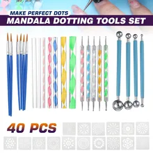 33 pièces Mandala pointage outils ensemble pour peinture roches poterie Portable multifonction gaufrage Dot Kit outil ensemble travail manuel décoration