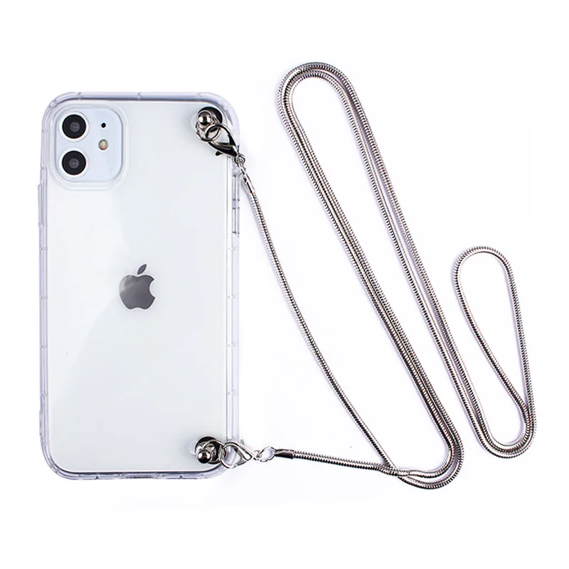 

Luxury Metal Necklace Crossbody Plating Lanyard Strap Soft Phone Case For Samsung Galaxy S11 S10 5G S9 S8 PLUS S7 S6 NOTE 10 9 8