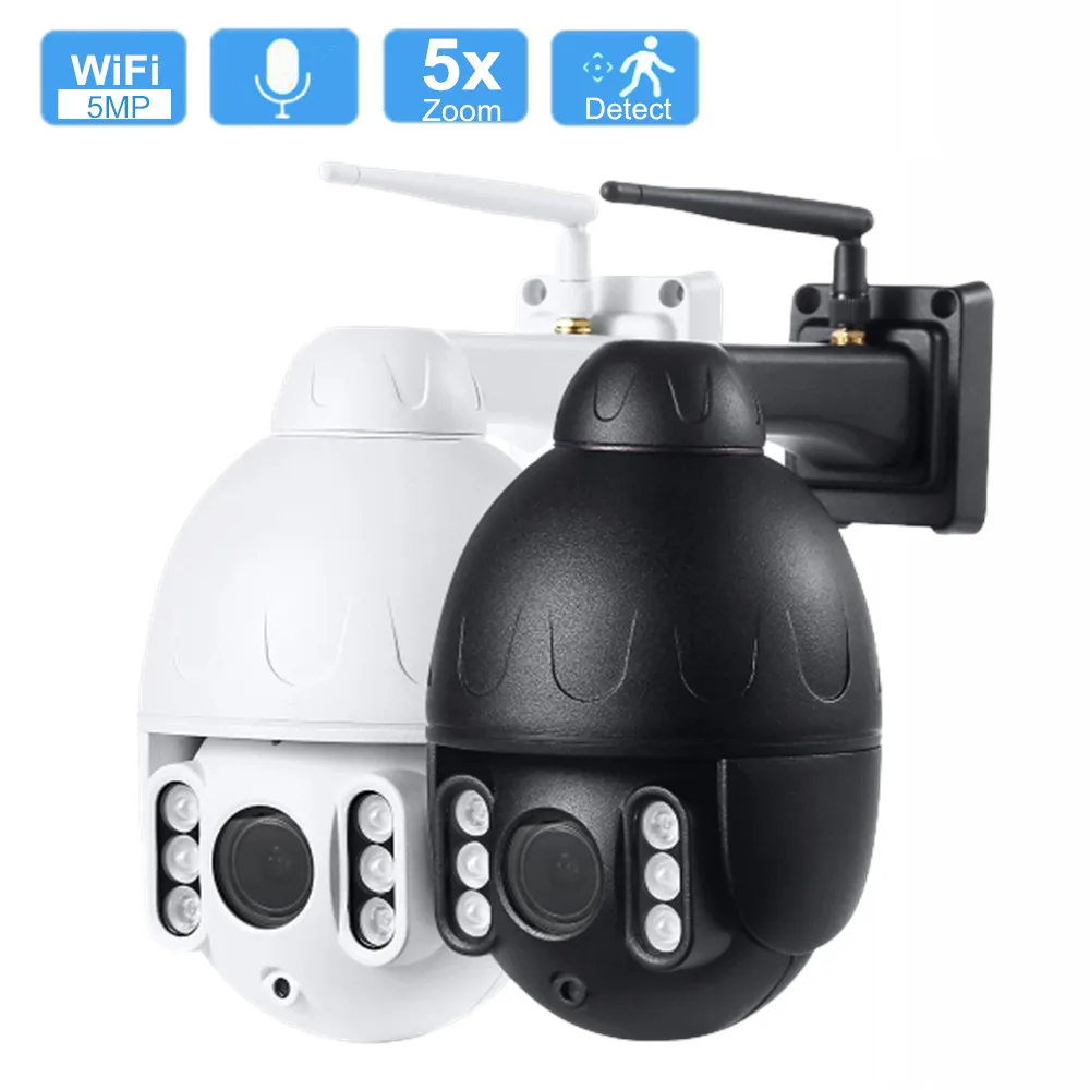 

5MP Wifi PTZ Dome Camera H.265 Motion Detection Wireless IP Camera Outdoor Waterproof IP66 Audio 2MP 5X Zoom P2P Security Kamera