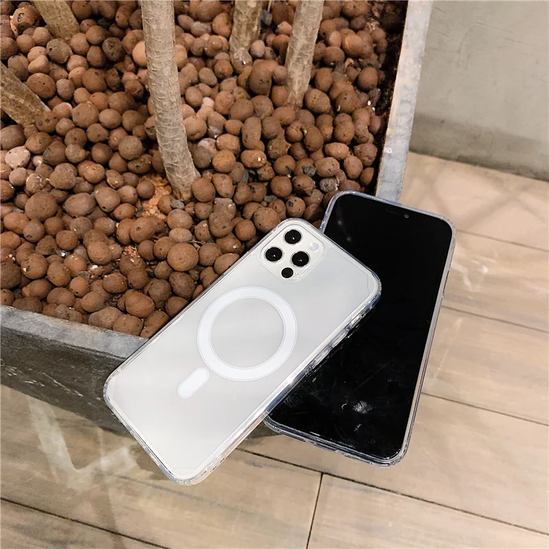 磁気パターンiphone 12ミニクリアケース充電リングケースiphone 7 8プラスxs Xr 11プロマックスソフト電話coque Phone Case Covers Aliexpress