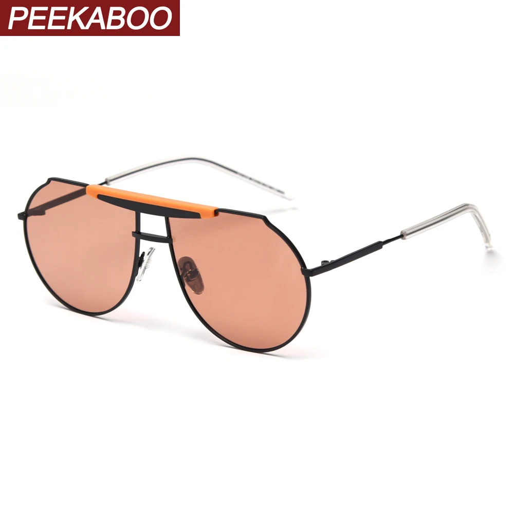 Peekaboo uv400 поляризационные солнцезащитные очки для мужчин, большие размеры, нестандартная металлическая оправа, тонированные Винтажные Солнцезащитные очки для женщин, высокое качество