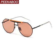 Peekaboo uv400 поляризационные солнцезащитные очки для мужчин, большие размеры, нестандартная металлическая оправа, тонированные Винтажные Солнцезащитные очки для женщин, высокое качество