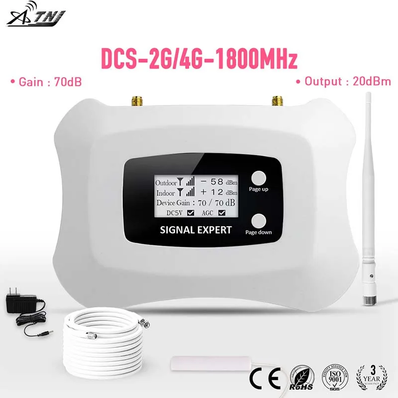 Najtaniej Gorąca wyprzedaż! Inteligentny wzmacniacz 2G 4G 2G wzmacniacz DCS 1800MHz wzmacniacz sygnału komórkowego zestaw z wyświetlaczem LCD 200sqm okładka