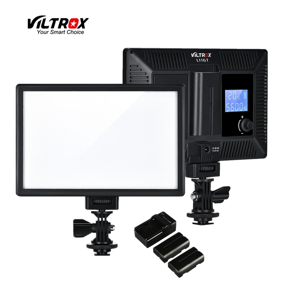  Viltrox L116T Portable LED Video Light Ultra-thin LCD Bi-Color Dimmable DSLR Studio mini Lamp Panel