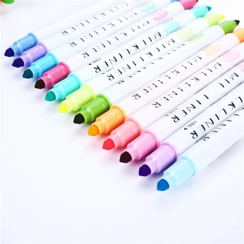 

12 Pcs/set Stationery Zebra Mild Liner Japanese Double Headed Highlighter Pen Fluorescent Pen Milkliner Pen Mildliner Cute