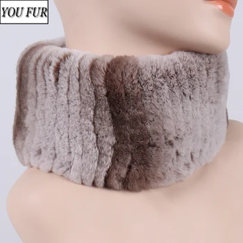 

2020 Winter Lady Real Rex Rabbit Scarf Girl Fashion Quality Natural Rex Rabbit Headband Warm Soft Real Rex Rabbit Ring Muffler