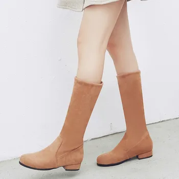 

Big Size 1 boots women woman winter boots women women shoes botas Splice sleeve low heel