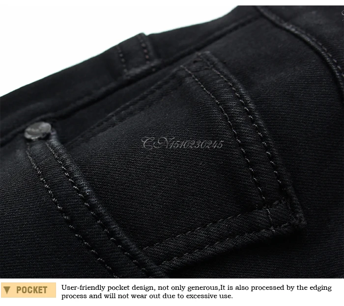 Классические эластичные черные джинсы, зима, стиль, бизнес стиль, модные джинсы, облегающие джинсы, Мужские Брендовые брюки