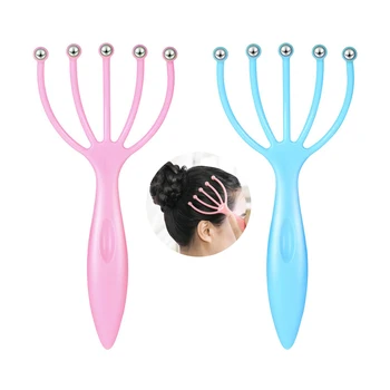 

Ball Comb Head Massager Neck Massage Octopus Scalp Stress Relax Spa Healing Scalp Brush Five Finger Massager for Head Body Relax