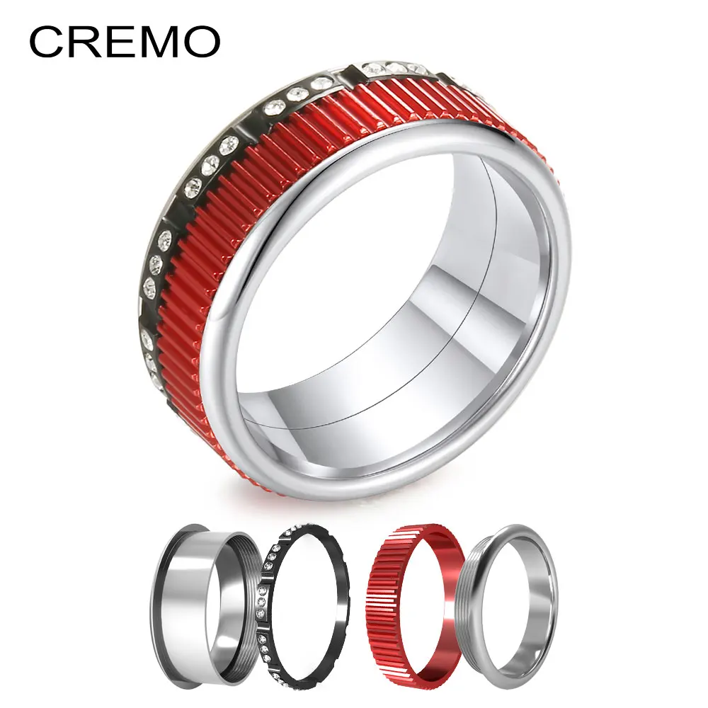 Кольцо Cremo Bloodsucker из нержавеющей стали, элегантное кольцо для Хэллоуина, Женское кольцо со сменным ремешком, коллекция, смешанное и сочетающееся многослойное кольцо