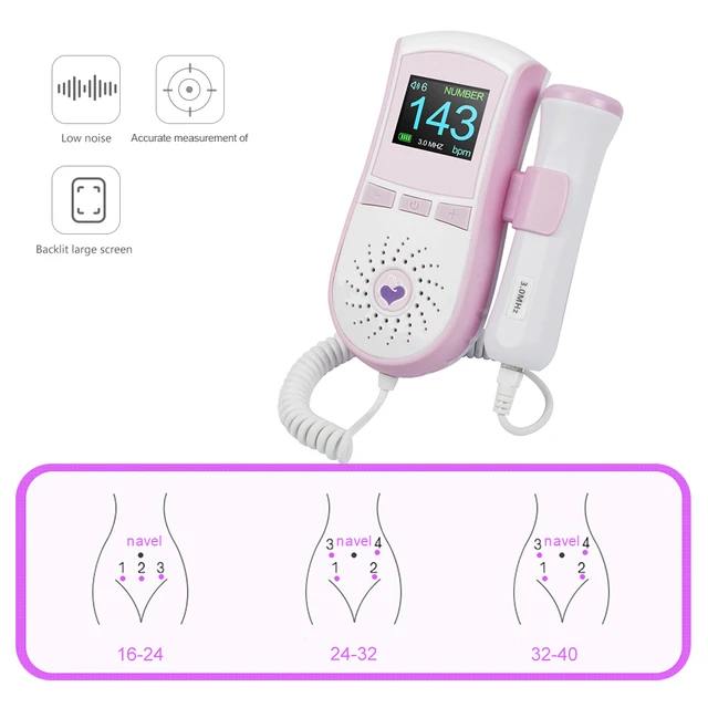 Doppler Fetal de bolsillo para bebé, Detector de latido del corazón,  Monitor de frecuencia cardíaca para embarazadas, 2MHZ, 3MHZ, 8MHZ -  AliExpress