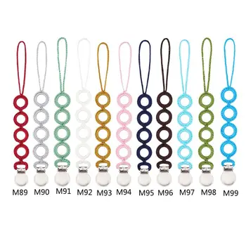 

Simple Crochet Pacifier Clip Baby Pacifier Chain for Newborn Teething Soother Chew Dummy Clips Hand Made