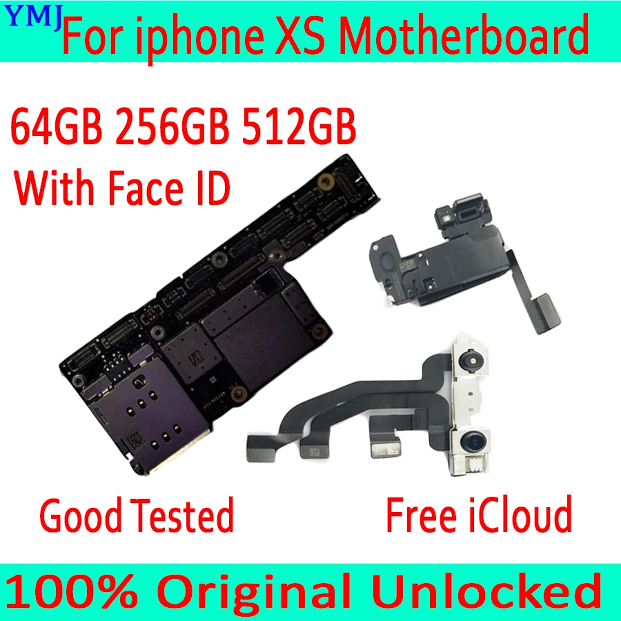 

For iphone XS Motherboard unlocked Mainboard with Face ID 100% Original for iphone XS Logic board 64GB 256GB 512GB with IOS Syst