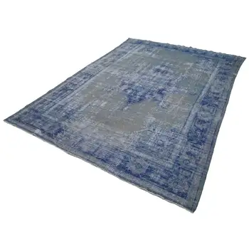 

222x317 Cm Blue Handmade Overdyed Rug-7x10 Ft
