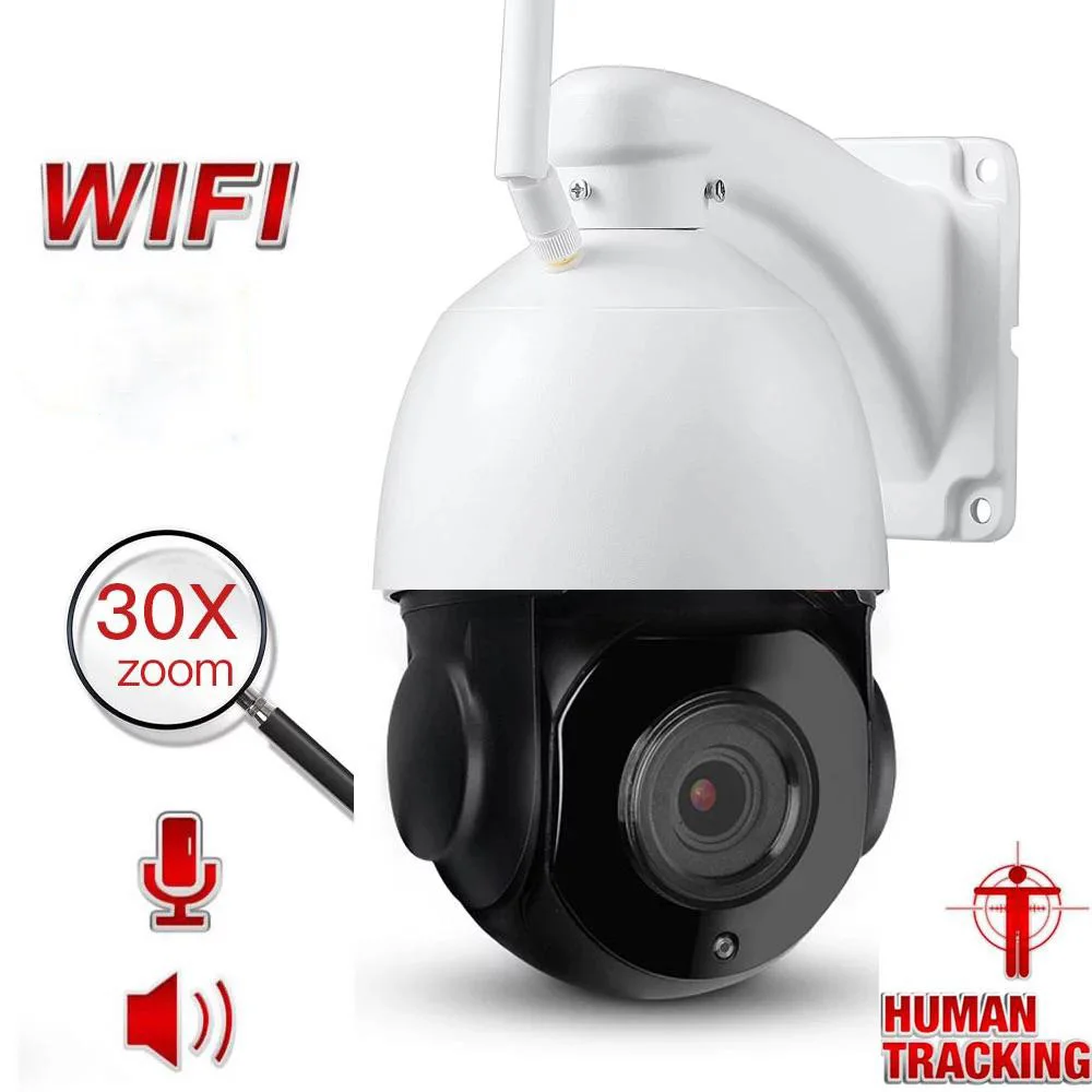 

5MP HD IP Camera WiFi Outdoor PTZ IR 80M AI Human Auto Tracking 30X Zoom Auto Focus CCTV security Onvif Camera Two Way Audio