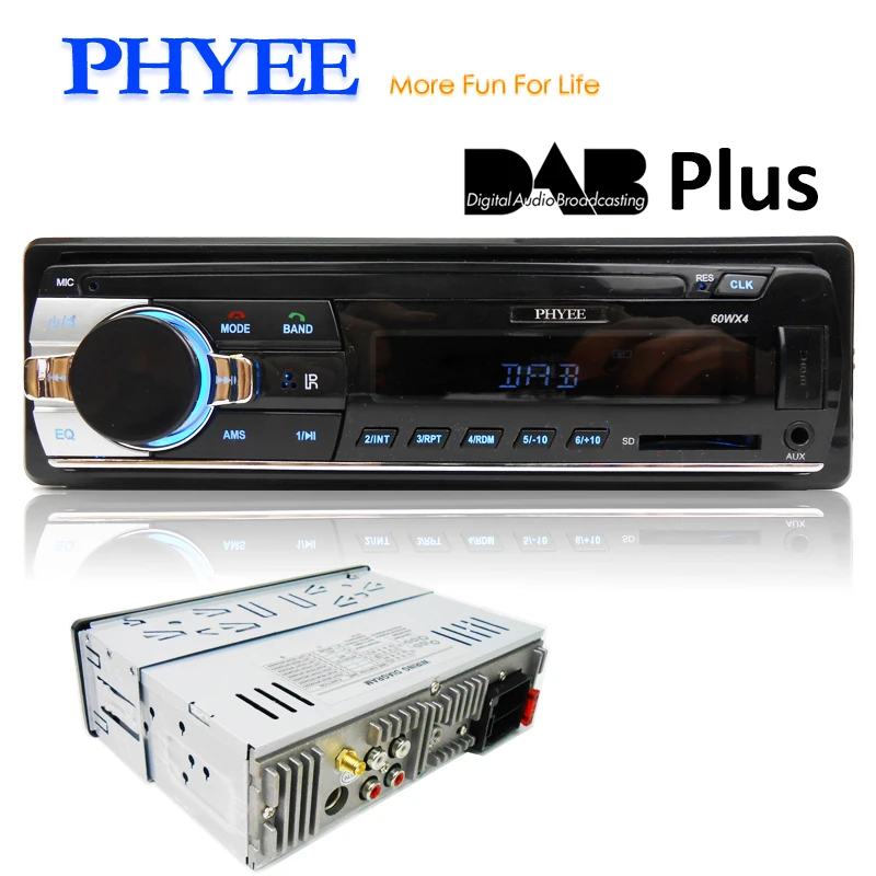1 Din Автомагнитола DAB Plus RDS Bluetooth A2DP FM AM MP3 USB SD Aux APP Управление аудиосистемой