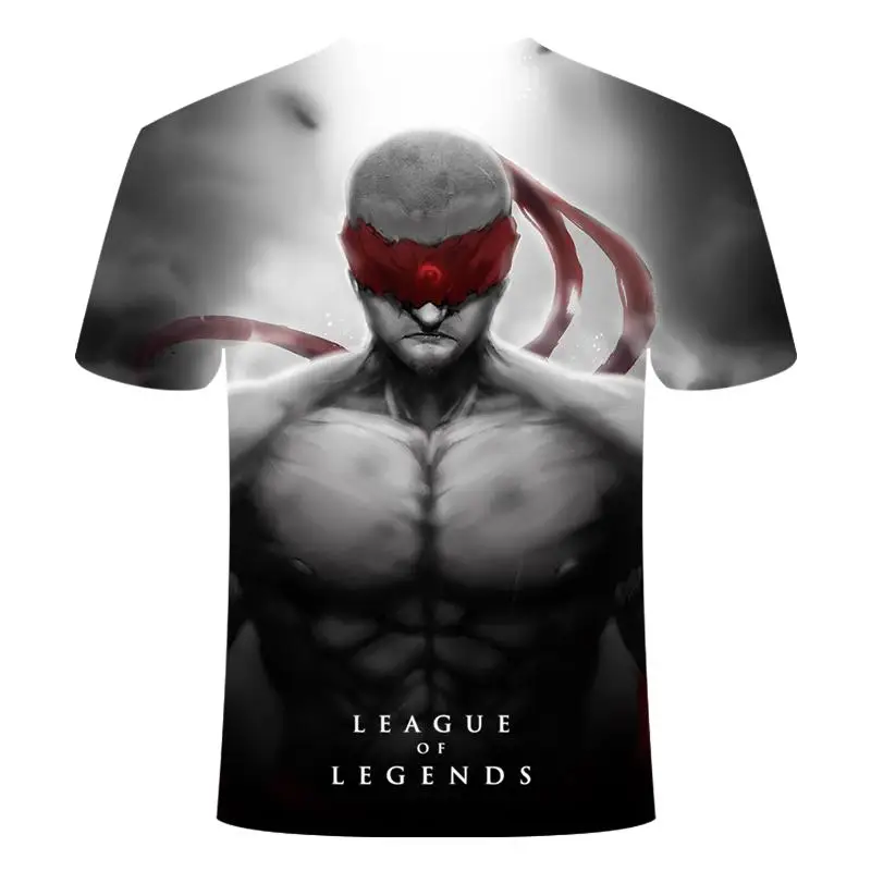 Футболка с 3D принтом League of Legends games мужская женская футболка с коротким рукавом Yasuo Leesin Darius Garen Thresh большой размер 6XL