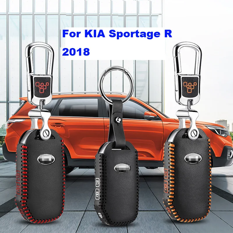 

Brand New High quality Genuine Leather Remote Control Car Key Case wallet Bag Cover For Kia Sportage R 2018