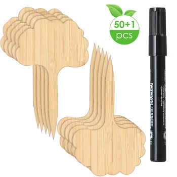 

50PCS/Lot Bamboo Plant Seed Labels Vegetable Garden Markers Nursery Garden Plants Tags With A Pen