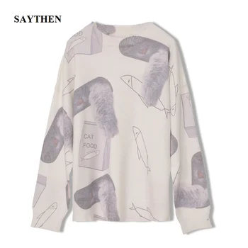 

SAYTHEN2020 Autumn And Winter New Lazy Style Sweater Women Casual Loose Outer Wear All-Match Blouse Knitted Bottoming Pullover