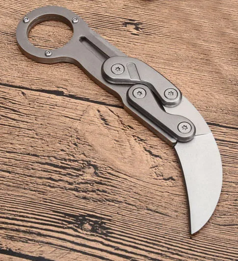 Karambit CSGO EDC инструмент 5cr15mov лезвие+ сплав алюминиевая ручка механический Тактический коготь нож открытый складной охотничий карманный нож - Цвет: silver
