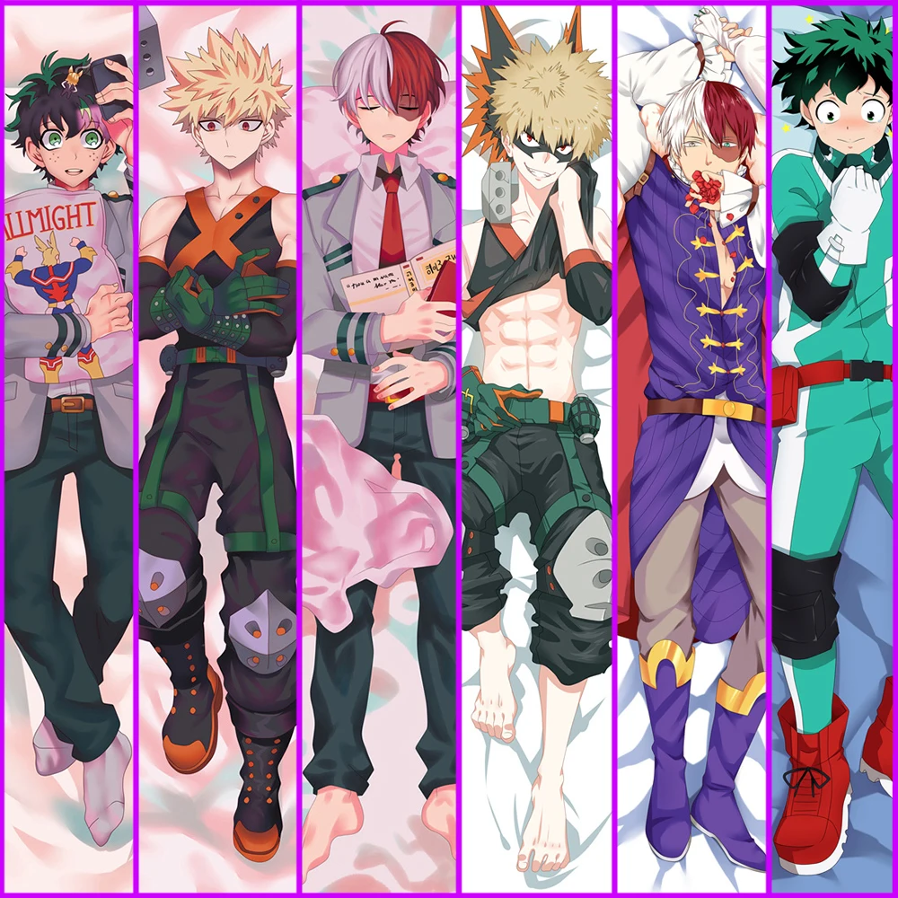 

Anime My Hero Academia Dakimakura Hugging Body Pillow Case Boku no Hero Academia Male Character DIY Throw Cushion Pillow Cover