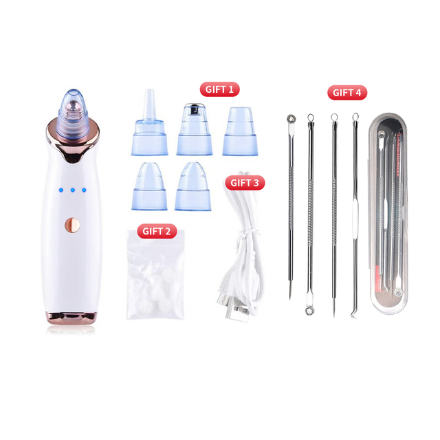 Blackhead Remover Face Deep Nose Cleaner T Zone Pore Acne Pimple Removal Vacuum Suction Facial Diamond Beauty Clean Skin