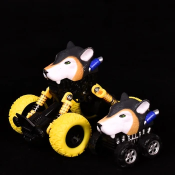 

2PCS Wolf Head Pull Back Off Road Car Models Kids Boys Toys Gifts Animal Inertia Buggy