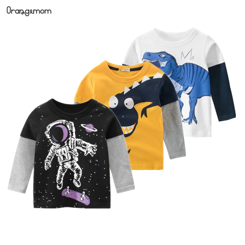 Hot Item Kids T-Shirt Baby Clothing Dinosaur-Pattern Wholesale Children's Spring New Big Cotton LZybJa5V