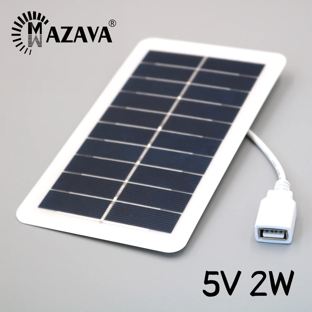 5V 2W USB Панели солнечные Солнечный Зарядное устройство генератор на открытом