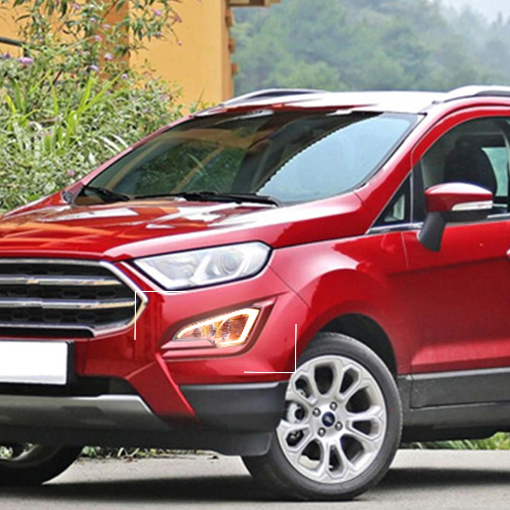 2 шт. Светодиодный дневной светильник для Ford EcoSport 2018 2019 желтый указатель поворота