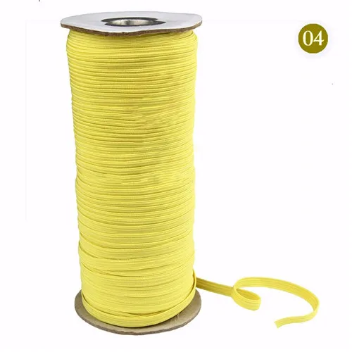 Light yellow 100Y 6 мм Красочные высокоэластичные эластичные ленты канатная Резиновая лента линия спандекс лента шитье из кружева отделка поясная лента аксессуары для одежды - Цвет: Light yellow
