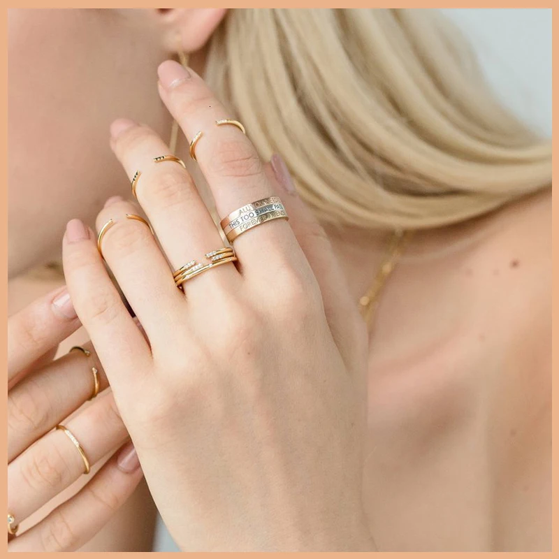 MANBU Модные Простые Кольца для мужчин и женщин из стерлингового серебра 925 пробы на заказ кольца с именем для пар персонализированные ювелирные изделия подарки