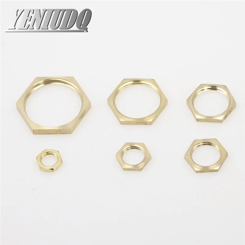 Hose Pipe Fitting Pipe Fitting Water Pipe Fitting 5pcs Copper Hex Lock Nuts Pipe Fitting 1/8" 1/4" 3/8" 1/2" 3/4 Female Thread Hexagonal shank cap