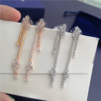 

MINA BEAR High Quality SWA Classic Fashion PENELOPE CRUZ Long Earrings For Women Fine Holiday Gifts