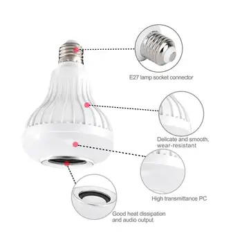 

LED RGB Color Music Bulb Light E26/E27/E22 Remote Control Smart Audio Speaker Lamps for Closet Cabinet Corridor