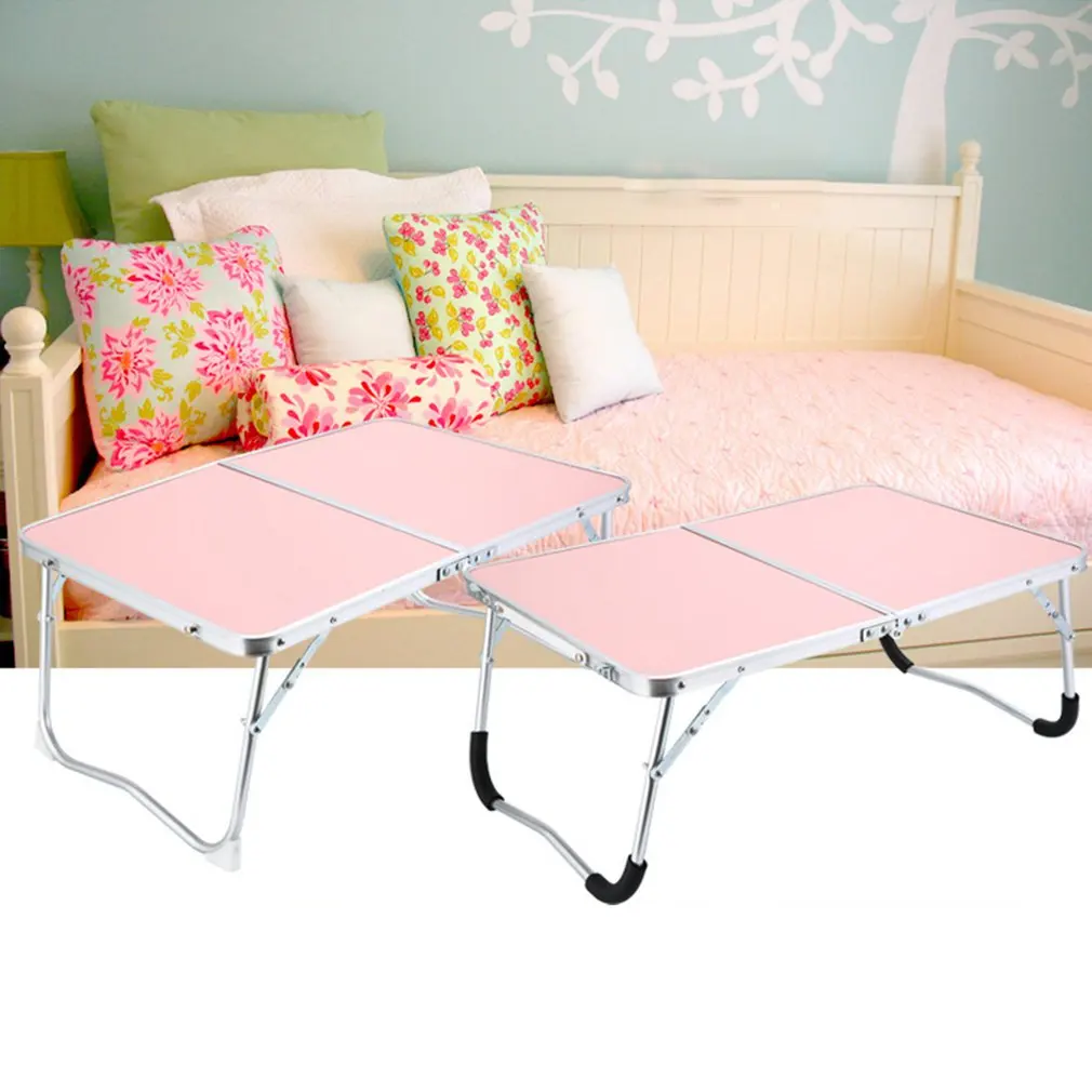 

Laptop Double-Folding Computer Table Folding Computer Desk PC Laptop Table Writing Workstation Home Office Furniture