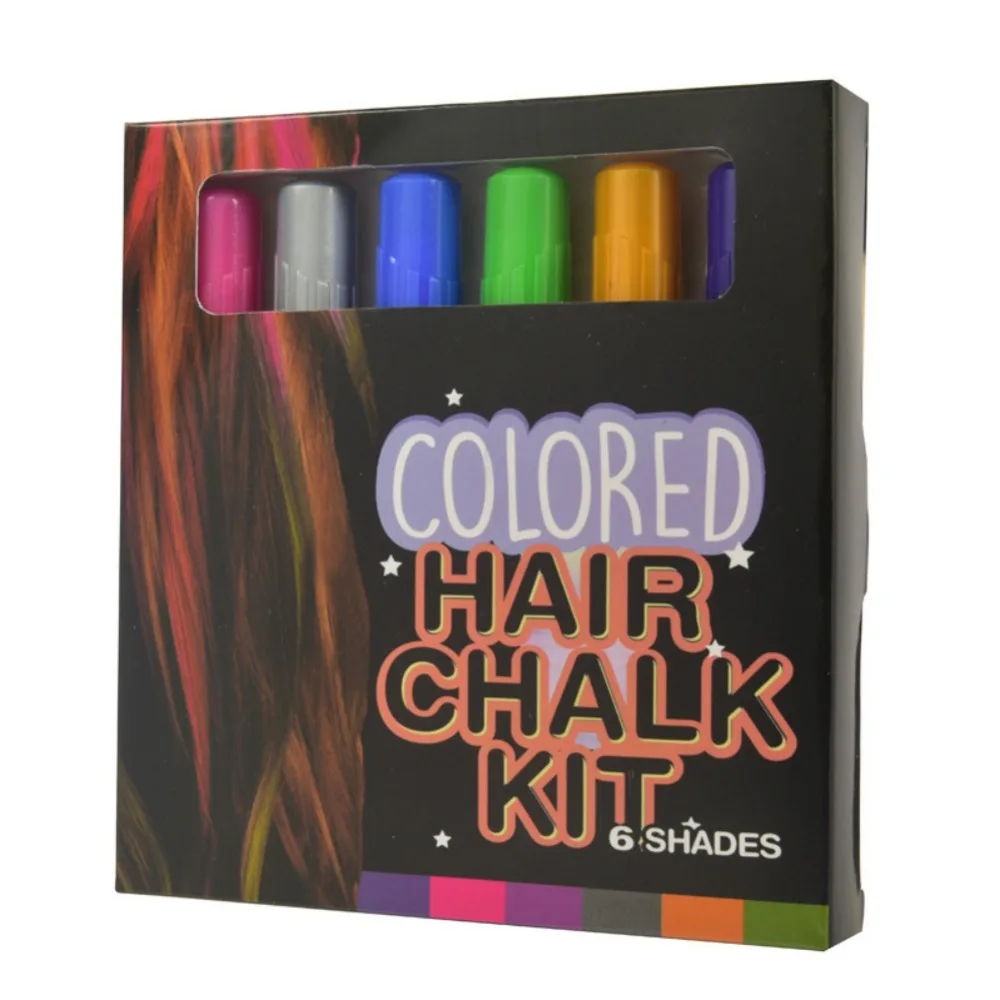 6pcs Hair Chalk Set Mild And Non-irritating Temporary Hair Dye Hair Chalk Pens Crayons