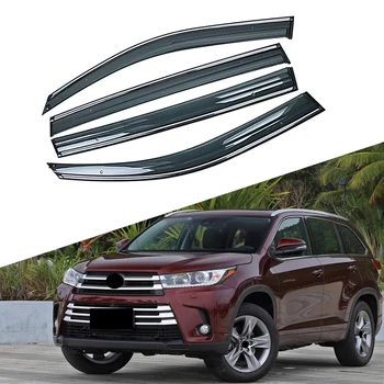 

For TOYOTA Highlander/Kluger 3RD U5 2013-2019 Car Window Sun Rain Shade Visor Shield Shelter Protector Cover Trim Frame Sticker