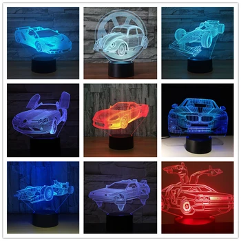 

3D Led Lamp Racing Car Formula Ferrari BMW 7 Colors Change Baby Sleep 3d led Light Home Decor Holiday Kids New Christmas Gift