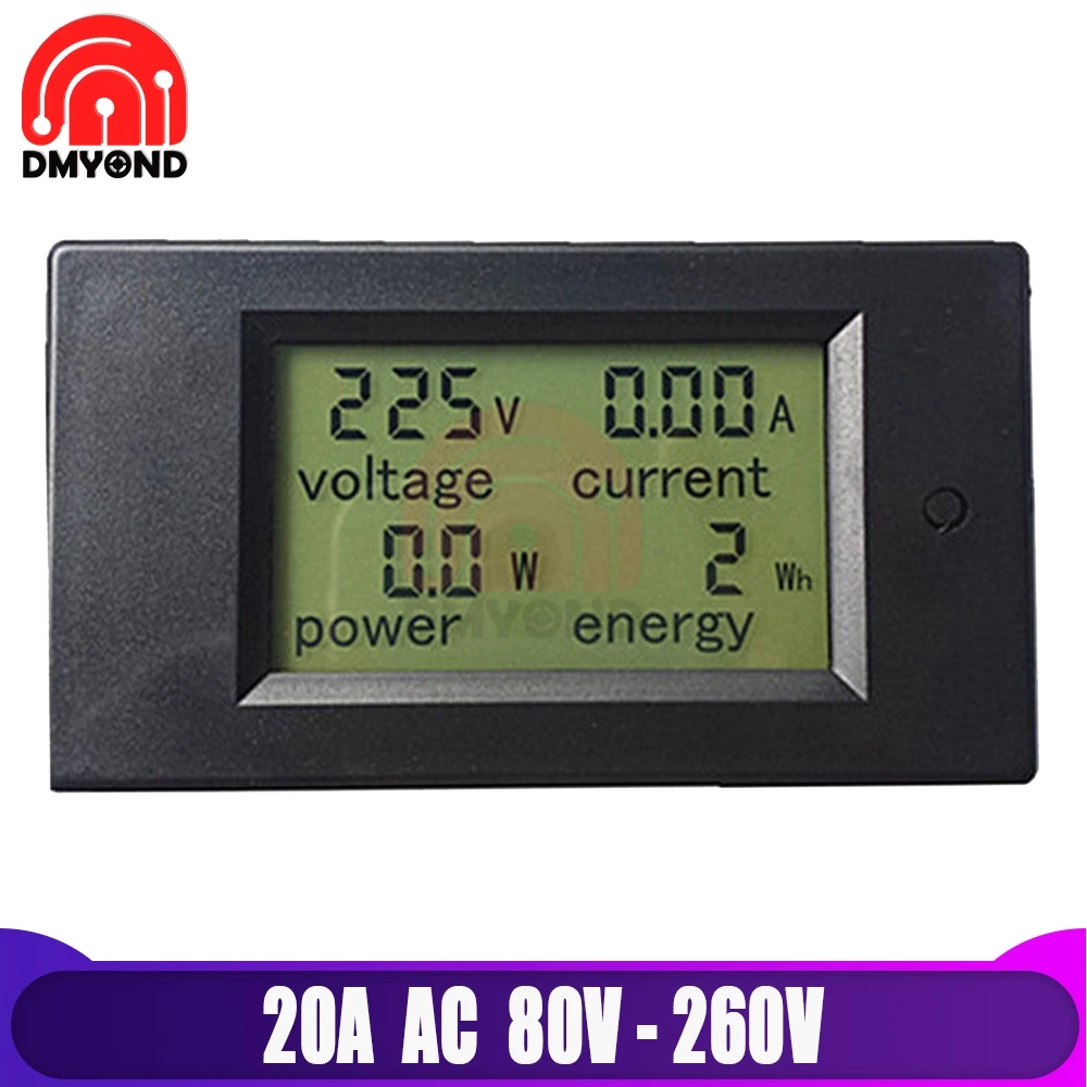 20A AC 80-260V DC 100V 10A 12V lcd цифровой измеритель напряжения Volte измеритель напряжения тока Питание мультиметр Амперметр Вольтметр для мотоциклов - Цвет: 20A AC 80-260V