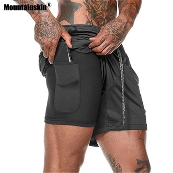 

Mountainskin Summer Men's 2 in 1 Running Shorts Quick Dry Outdoor Sportswear Hiking Trekking Running Fitness Male Trousers VA745
