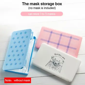 

5Pcs Portable Disposable Face Masks Case Container Disposable Mask Storage Box Safety Dustproof Box Storage Organizer 3 Colors