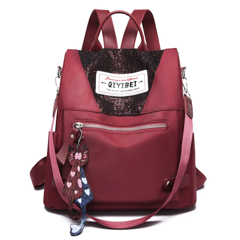 

Backpack Women's 2019 New Style Oxford Cloth Multi-Purpose Versatile Fashion Canvas High Grade Sense Shoulder Anti-Theft Dual Pu