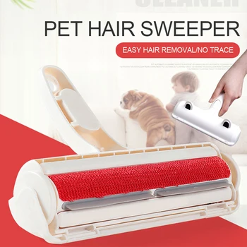 

2020 2-Way Pet Hair Remover Roller Lint Sticking Roller Removing Dog Cat Hair Furniture Carpets Clothing One Hand Operation