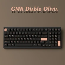 155 chaves duplo tiro cereja perfil diablo olivia pbt keycap grosso para filco cereja ducky ikbc teclado de jogos mecânicos
