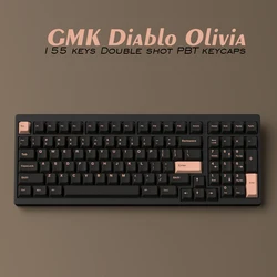 Capuchons de touches PBT DOUBLE injection 155 touches, pour clavier de jeu mécanique Filco Cherry Ducky iKBC 