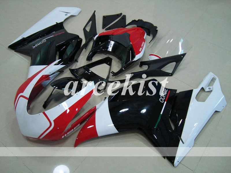 ABS полный обтекатель комплект подходит для DUCATI 848 evo 1098 1198 1098S 2007 2008 2009 2010 2011 2012 набор черный