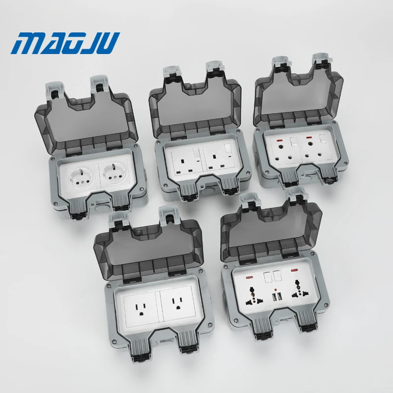 Уличная водонепроницаемая розетка с 2 клавишами водонепроницаемый корпус