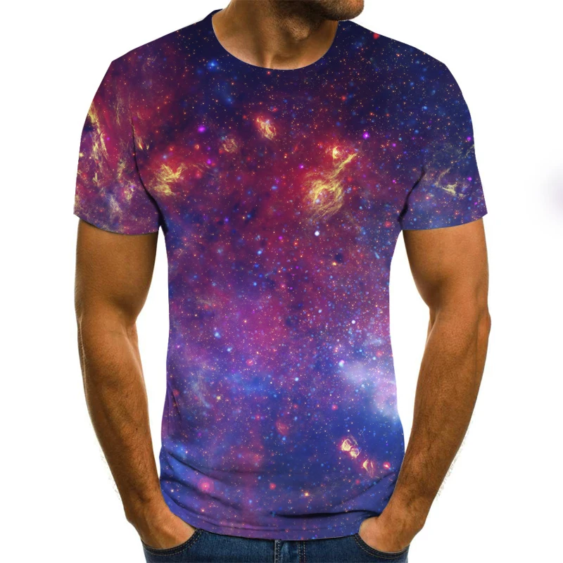 

Fashion streetwear 3D starry sky print T-shirt casual T-shirt shirt men T-shirt fashion 3DT shirt men short-sleeved T-shirt